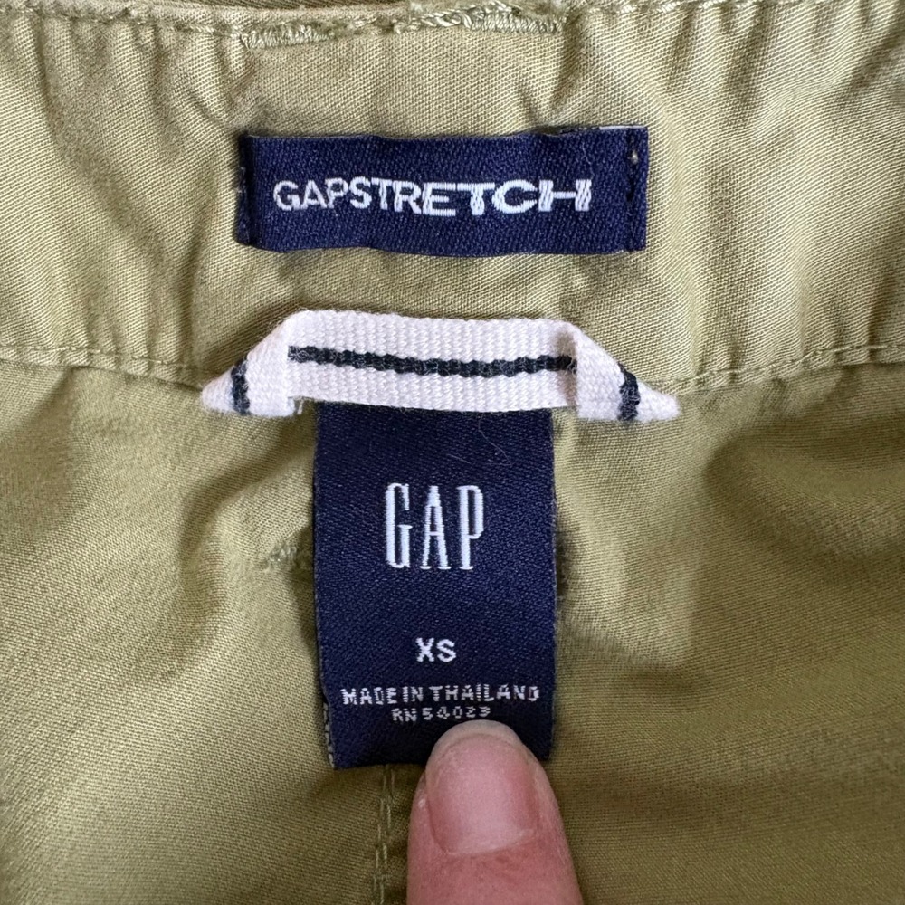 GAP Women Olive Green Cargo Pants Zip Details Stretch XS - Picture 6 of 6
